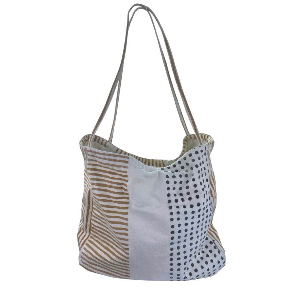 FEED Projects Women's Multicolor Stripe Polka Dots Colorblock Tote HandBag